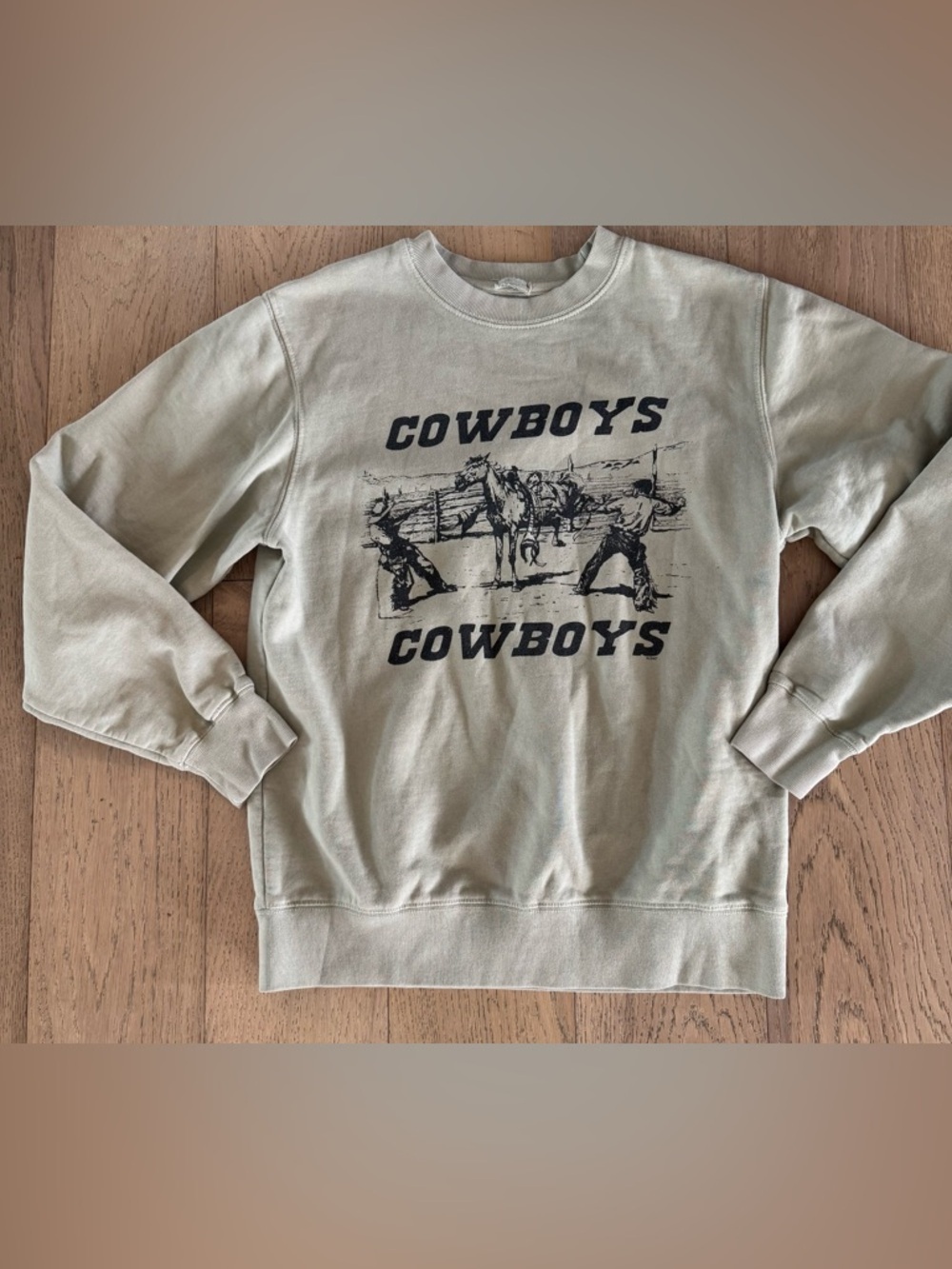 John Galt Cowboy Western Crew Neck Sweatshirt Pullover Top Rodeo Brandy Melville
